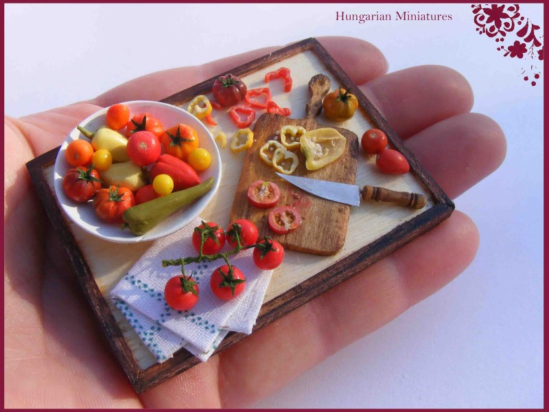 miniatűr zöldségestál