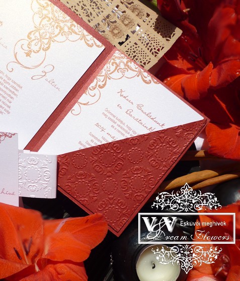 V&V Dream Flowers esküvői meghívók, menü- és ültetőkártyák
